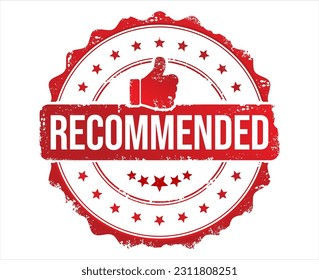 Recommended Guarantee Red Seal Isolated Vector on white background