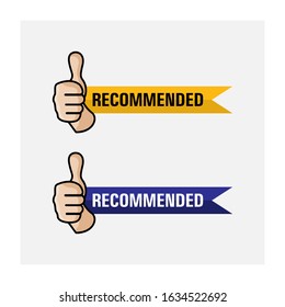Recommended illustration vector graphic with thumbs up. Can be used for party, banner, cover, print, promotion, sale, greeting, ad, web, page, header, landing, social media.
