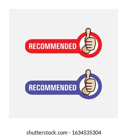 Recommended illustration vector graphic with thumbs up. Can be used for party, banner, cover, print, promotion, sale, greeting, ad, web, page, header, landing, social media.