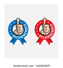 Recommended illustration vector graphic with thumbs up. Can be used for party, banner, cover, print, promotion, sale, greeting, ad, web, page, header, landing, social media.