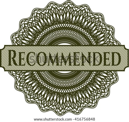 Recommended inside money style emblem or rosette