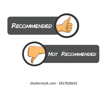 Recommended and not recommended sign vector good for sign or sticker