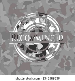Recommended on grey camouflaged pattern