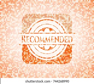 Recommended orange mosaic emblem with background