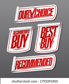 Recommended, our choice, best buy, recommended buy - sale stickers collection