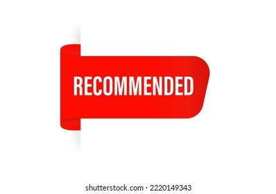 Recommended.Red pop up stickers for modern web banner, red discount. Vector illustration