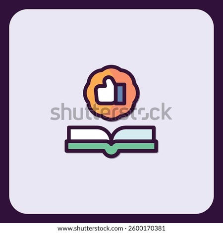 Recommended Reading: Book Icon with Thumbs Up Approval Seal