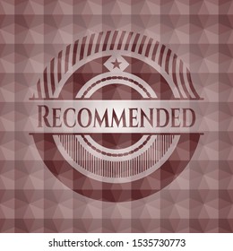 Recommended red geometric emblem. Seamless.