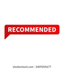 Recommended In Red Recommended Shape For Promotion Business Marketing Social Media Information
