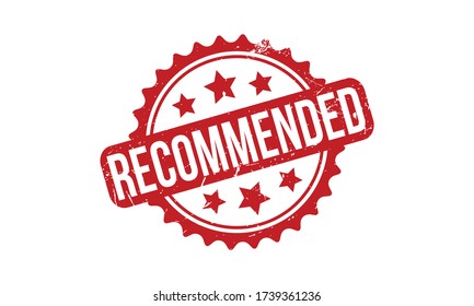 Recommended Rubber Stamp. Red Recommended Rubber Grunge Stamp Seal Vector Illustration - Vector