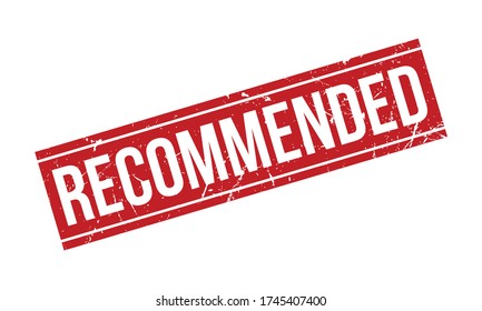 Recommended Rubber Stamp. Red Recommended Rubber Grunge Stamp Seal Vector Illustration - Vector
