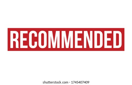 Recommended Rubber Stamp. Red Recommended Rubber Grunge Stamp Seal Vector Illustration - Vector