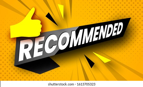 Recommended sale banner. Vector illustration.