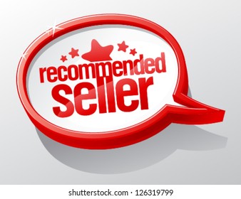 Recommended seller shiny speech bubble.