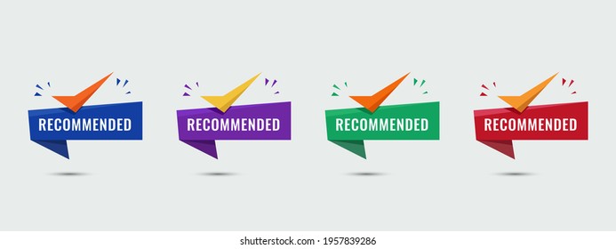 Recommended shape with modern colorful. Recommended seller with checklist icon. Vector illustration.