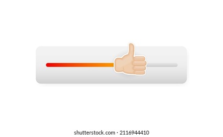 Recommended slider in flat style on white background. Flat vector. Arrow icon. Vector color icon
