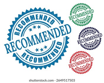 Recommended stamp badge vector graphic design for product quality and service trust and approval label mark