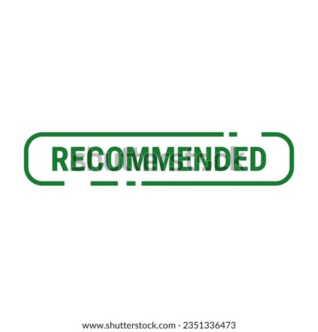 Recommended Stamp In Green Rounded Rectangle Shape For Review
