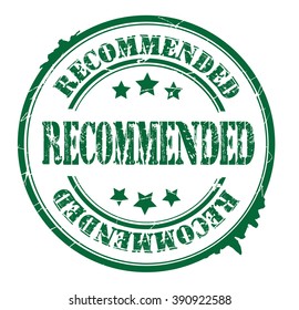recommended stamp on a white, vector illustration