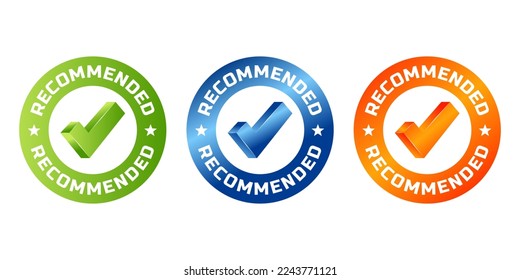 Recommended Stamp, Sticker, Seal. Round banner