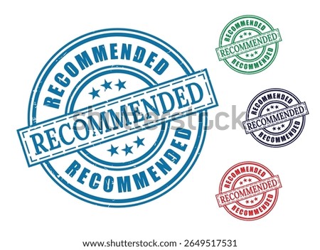 recommended stamp vector graphic design for business and product endorsement label icon seal mark emblem