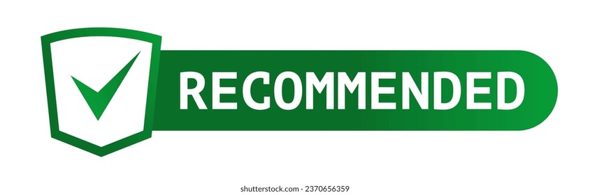 Recommended sticker with check symbol