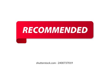 Diseño vectorial recomendado de etiqueta adhesiva. Icono de etiqueta recomendado