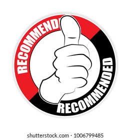 Recommended thumb up sticker,vector illustration