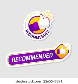 Recommended thumbs up logo badge design