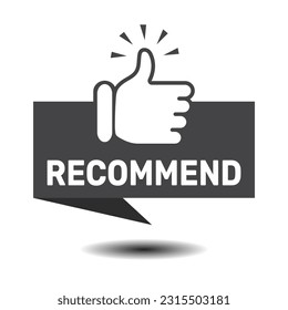 Recommended with thumbs up Vector Illustration ,