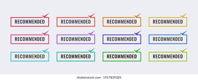 Recommended vector line icon frame template. Recommend checklist banner with colorful choice.