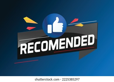 Recommended word concept vector illustration with lines modern futuristic 3d style for landing page template web mobile app poster banner flyer background gift card coupon label