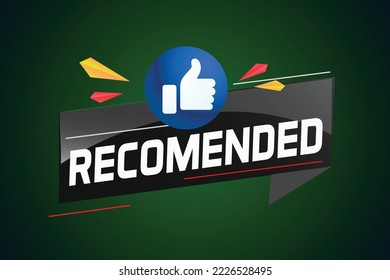 Recommended word concept vector illustration with lines modern futuristic 3d style for landing page template web mobile app poster banner flyer background gift card coupon label