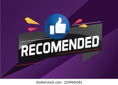 Recommended word concept vector illustration with lines modern futuristic 3d style for landing page template web mobile app poster banner flyer background gift card coupon label