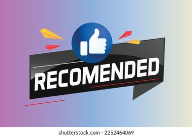 Concepto de palabra recomendado ilustración vectorial con líneas estilo 3d futurista moderno para la plantilla de la página de aterrizaje web aplicación móvil afiche pancarta volante de fondo etiqueta de cupón de la tarjeta de regalo