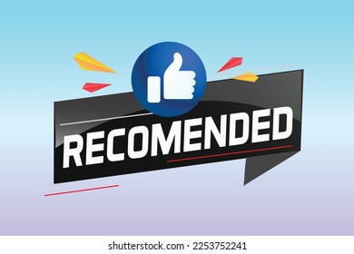 Recommended word concept vector illustration with lines modern futuristic 3d style for landing page template web mobile app poster banner flyer background gift card coupon label