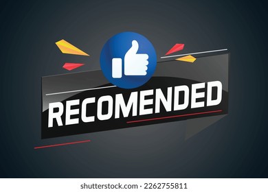 Recommended word concept vector illustration with lines modern futuristic 3d style for landing page template web mobile app poster banner flyer background gift card coupon label