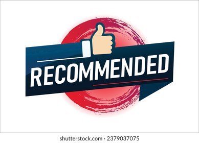 Recommended word concept vector illustration with lines modern futuristic 3d style for landing page template web mobile app poster banner flyer background gift card coupon label
