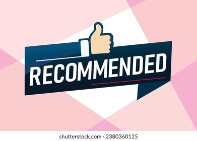 Recommended word concept vector illustration with lines modern futuristic 3d style for landing page template web mobile app poster banner flyer background gift card coupon label