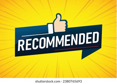 Recommended word concept vector illustration with lines modern futuristic 3d style for landing page template web mobile app poster banner flyer background gift card coupon label