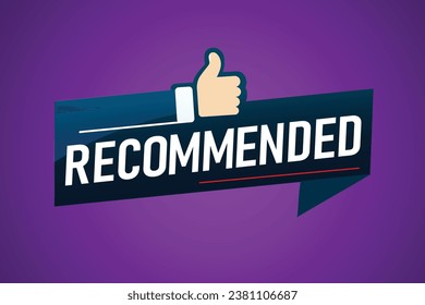 Recommended word concept vector illustration with lines modern futuristic 3d style for landing page template web mobile app poster banner flyer background gift card coupon label