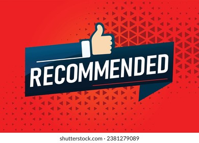 Recommended word concept vector illustration with lines modern futuristic 3d style for landing page template web mobile app poster banner flyer background gift card coupon label