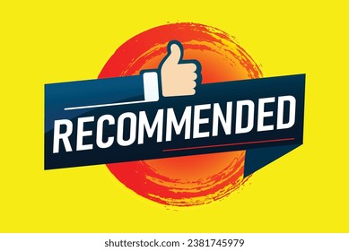 Recommended word concept vector illustration with lines modern futuristic 3d style for landing page template web mobile app poster banner flyer background gift card coupon label