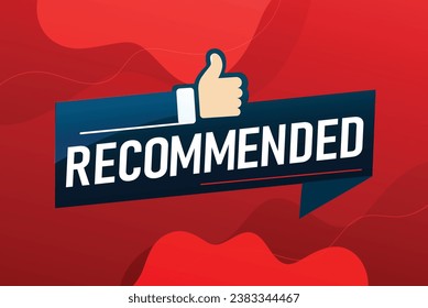 Recommended word concept vector illustration with lines modern futuristic 3d style for landing page template web mobile app poster banner flyer background gift card coupon label