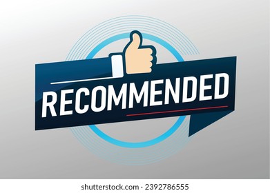 Recommended word concept vector illustration with lines modern futuristic 3d style for landing page template web mobile app poster banner flyer background gift card coupon label