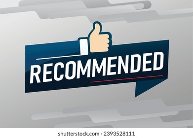 Recommended word concept vector illustration with lines modern futuristic 3d style for landing page template web mobile app poster banner flyer background gift card coupon label