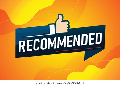 Recommended word concept vector illustration with lines modern futuristic 3d style for landing page template web mobile app poster banner flyer background gift card coupon label