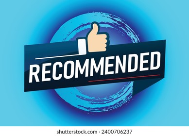 Recommended word concept vector illustration with lines modern futuristic 3d style for landing page template web mobile app poster banner flyer background gift card coupon label