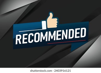 Recommended word concept vector illustration with lines modern futuristic 3d style for landing page template web mobile app poster banner flyer background gift card coupon label
