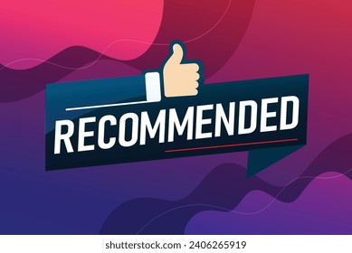 Recommended word concept vector illustration with lines modern futuristic 3d style for landing page template web mobile app poster banner flyer backgr